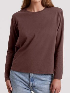 nuuds Brown Everyday Long Sleeve T Shirt Coffee Oversized Size Medium